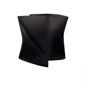 Zara Strapless Black Satin Crop Top